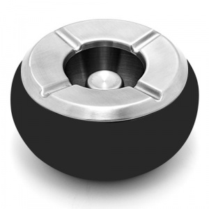 Scrumiera inox antivant Black ø 10 cm