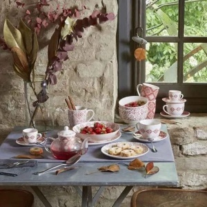 Set 6 cesti cu farfurie ceai , cappuccino , Coral 270 ml - 97044 - Img 2