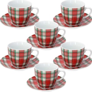 Set 6 cesti cu farfurioara cafea Scozia 220 ml - OM08501688