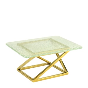 Stand bufet cu platou sticla Nyx Gold 15 x 18 x H 12 cm