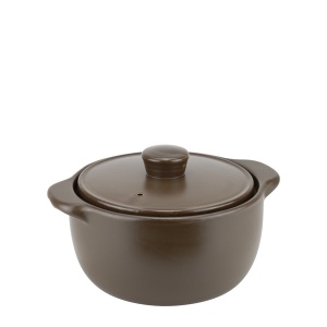 Vas ceramic cu capac Brown 22 cm - 08271