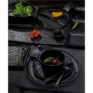 Vas cuptor cu capac portelan Wilmax Slate Stone 18 cm - Img 2