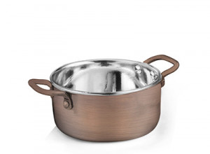 Vas servire rotund cu maner Rustic Antique 13.5 cm - 84143