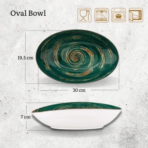 Bol oval Spiral Verde 30 x 19.5 cm-669541 - Img 3