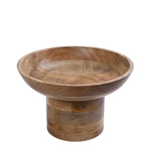 Bol rotund cu picior lemn Mango 38 x 24 cm