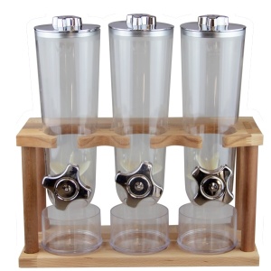 Dispenser cereale triplu Wood 3 x 2 litri - 62110