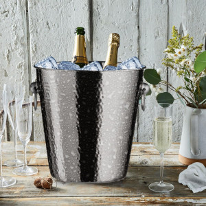 Frapiera sampanie , vin , cu 2 inele , inox , Old Fashioned 22 x (H) 21 cm - Img 3