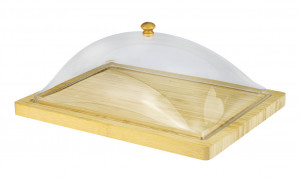 Platou rectangular cu capac Bambus H 12 cm