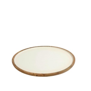 Platou rotund Mango Brown/White 35 cm AKB108