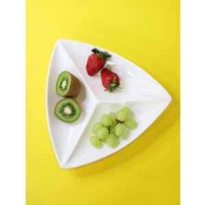 Platou servire triunghi cu 3 compartimente Fine White - 992585 - Img 2