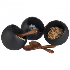 Set servire negru melamina Moon 6 piese