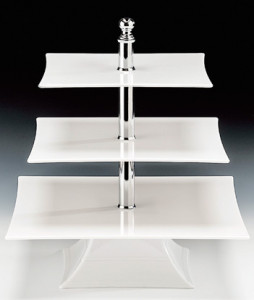 Suport prajituri patrat ( display bufet ) alb 35x25x44 cm - 36518