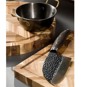 Vas servire cu manere rotund Snow Black 13 cm FEV410 - Img 2
