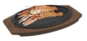 Vas servire fonta cu suport lemn oval ILsa 32 x 22 cm - Img 2