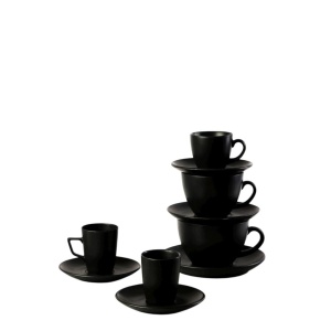 Ceasca + farfurie ceai Morgan Matte Black 400 ml - OW2051K6 - Img 2