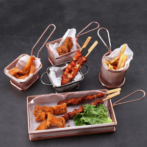 Cos servire rectangular Copper H 4.5 cm - Img 2