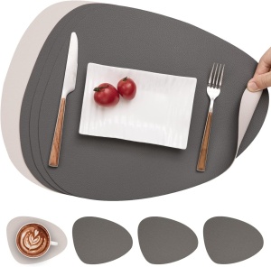 Suport farfurii piele Grey 45 x 37 cm - 931507 - Img 3