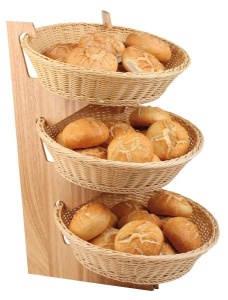 Suport lemn cu 3 cosuri bufet APS 59 x 30.5 cm