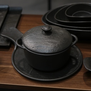 Vas cuptor cu capac portelan Wilmax Slate Stone 18 cm - Img 4
