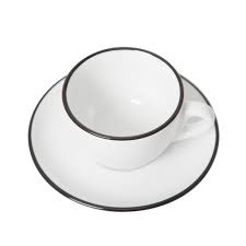 Ceasca + farfurie cafea Linea Black 230 ml