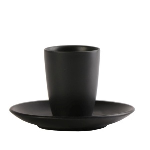 Ceasca + farfurie cafea Morgan Matte Black 80 ml - OW2053K6