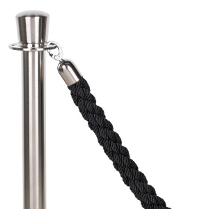 Cordon delimitare negru cu carlig argintiu 150 cm - Img 3