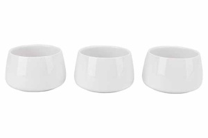 Set 3 boluri albe portelan Cosy & Trendy Torres 9 cm
