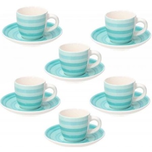 Set 6 cesti cu farfurie cafea espresso Spin 90 ml