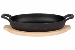 Vas servire fonta cu suport lemn oval Cosy&Trendy 22 x 13 cm - Img 3