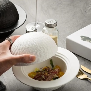 Bol prezentare cu capac Atlas White 16.5 cm-56764 - Img 3