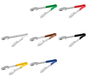 Cleste inox maner PVC rosu 25 cm - 10686 - Img 3