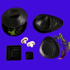 Platou oval melamina Wavy Black 23 x 36 cm - MLB3210K24 - Img 2