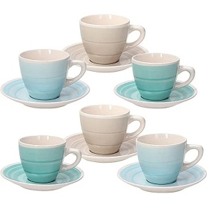 Set 6 cesti cu farfurie cafea espresso Almeida 100 ml - LS18501M095