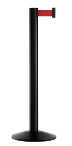 Stalp delimitare, acces sau ghidare , cu banda retractabila Black 91 cm