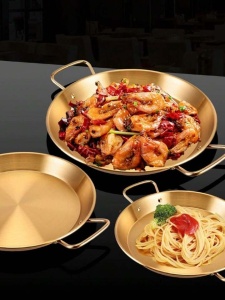 Tigaie cu 2 manere pentru paella Charm Gold 30.5 cm - Img 2