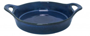 Vas cuptor rotund ceramica Blue 21 x h6 cm