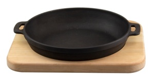 Vas servire fonta cu suport lemn Maysternya 20 cm - 47134