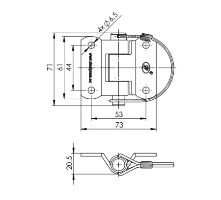 Balama remorca cu bolt detasabil 71mm - Img 2