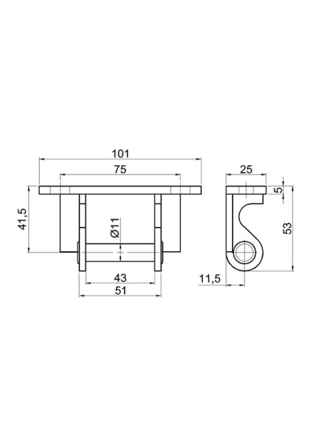 Balama cu deschidere oblon lateral 101mm- schita