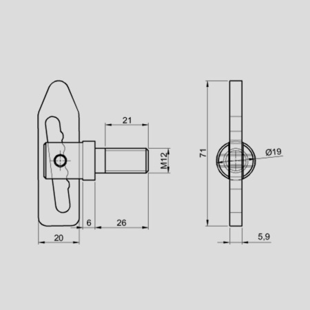 INCHIZATOR TIP BOLT OBLON M12 - Img 2