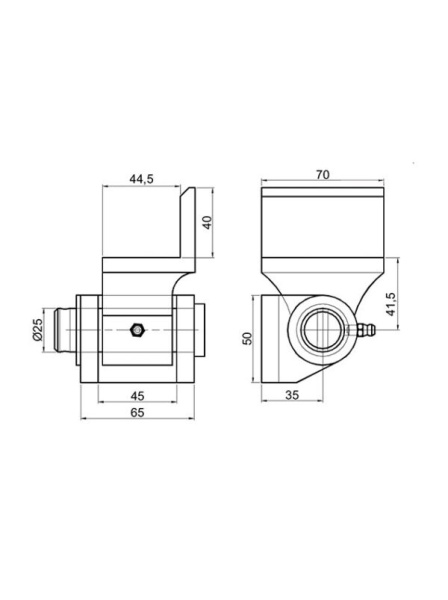 Balama basculare 25mm dreapta schita