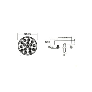 Lampa ceata led rotunda 108mm - Img 2