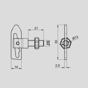 INCHIZATOR TIP BOLT OBLON M8 - Img 2