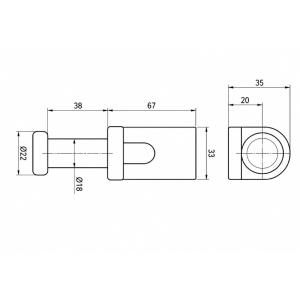 Bolt inchizator capat oblon 22 schita