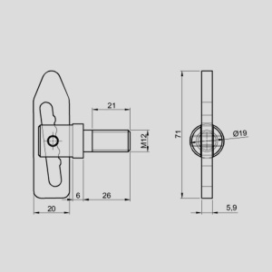 INCHIZATOR TIP BOLT OBLON M12 - Img 2