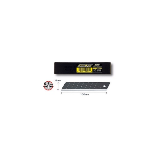 LBB-10B Set 10 lame segmentate negre- 18 mm, Olfa