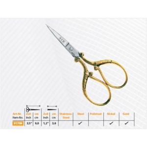 Foarfeca pentru ate broderie 9 cm Kretzer 1108 - Img 2
