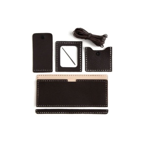 Kit portofel Lancer din piele Tandy Leather, cu buzunar pentru monede si fereastra ID - Img 5