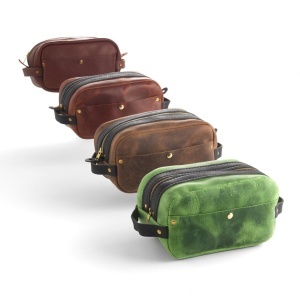 Kit trusa de toaleta Bison din piele Tandy Leather, 28 x 15 x 15 cm