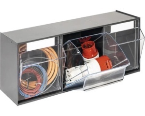 Organizator industrial cu 3 recipiente transparente 600 x 242 x 163 mm - Img 3